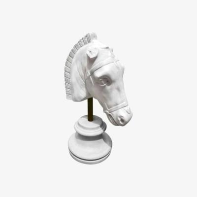 Wolf & Badger White Timeless Equestrian Elegance Sculpture | Artchi