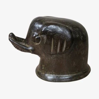 Wolf & Badger Brown Makonde Mangbetu Elephant Head Sculpture - Two Three Four Two | One Size | Botanical Boys