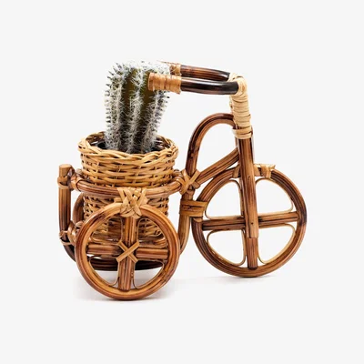 Wolf & Badger Neutrals Rattan Bike Planter Large Likhâ