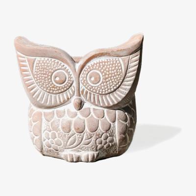 Wolf & Badger Neutrals Terracotta Pot - Big Eye Owl Korissa