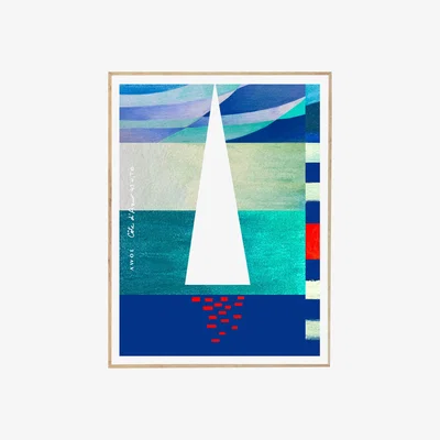 Wolf & Badger South Of France Sailboats On The Sea Abstract Art Print Awol