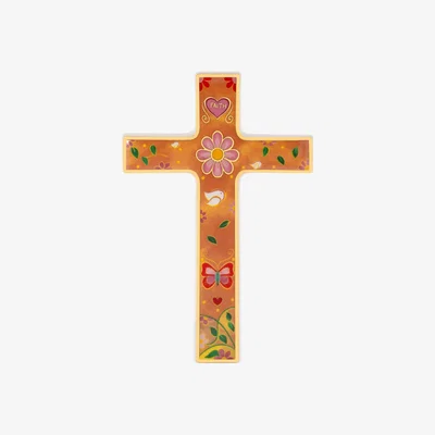 Wolf & Badger Yellow / Orange Vibrant Aspirations Wall Cross | Karma and Luck