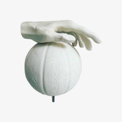 Wolf & Badger White Basketball Ball & Hand Design | Artchi