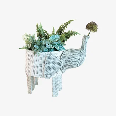 Wolf & Badger Neutrals Two-Tone Rattan Elephant Basket - Wicker Basket Likhâ