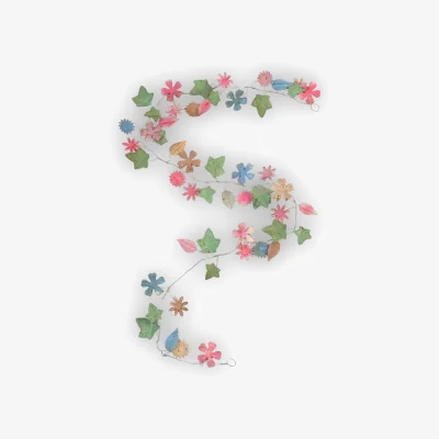Wolf & Badger Floral Metal  Garland With Multicolor | Lila Rasa