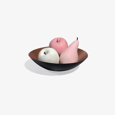 Wolf & Badger Set Of 3 Ornamental Concrete Fruit Set Multicolour Studio Story