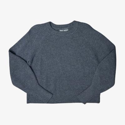 Wolf & Badger Women's Sculptured Sleeve Sweater In Light Grey | Large | Lindsay Nicholas New York