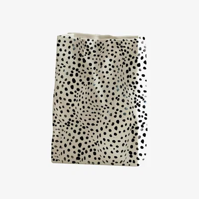 Wolf & Badger Black / White White And Black Leopard Print Crinkle Bag Vase Quillattire