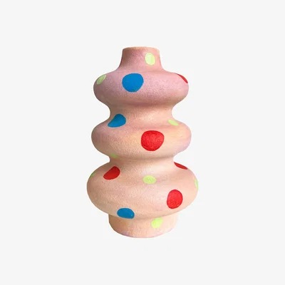 Wolf & Badger Pink / Purple / Red Pink Swirly Teared Tutti Fruity Vase | Quillattire