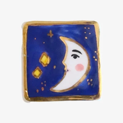 Wolf & Badger Moon Door Knob Sb X Wb | One Size | Sherie Boutik