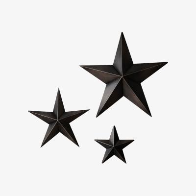Wolf & Badger Set Of 3 Black Metal Stars Rockett St George