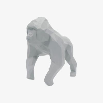 Wolf & Badger Gorilla Geometric Sculpture Gus In Light Grey Marokka Design