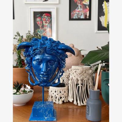 Wolf & Badger Medusa's Blue Gaze Sculpture - Multicolour | Artchi