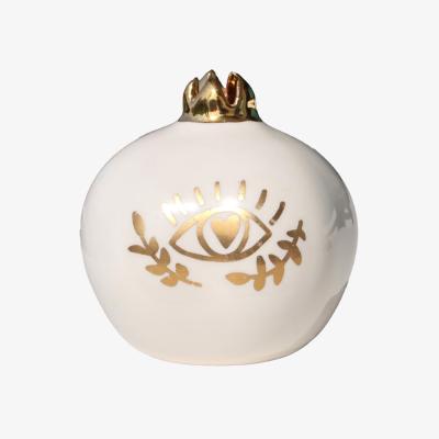 Wolf & Badger Golden Eye Heart Pomegranate Decoration | Sherie Boutik