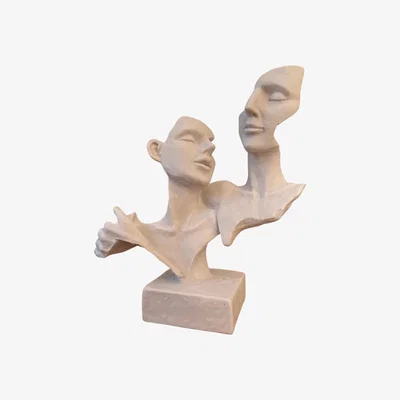 Wolf & Badger White Couple Design Sculpture Artchi