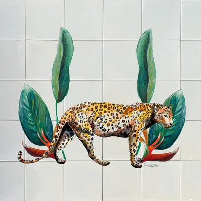 Wolf & Badger White / Green / Brown Backsplash Tiles Panther Catchii