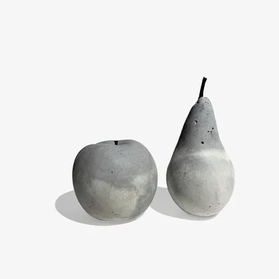 Wolf & Badger Ornamental Concrete Fruit Carrara, Set Of 2 Studio Story