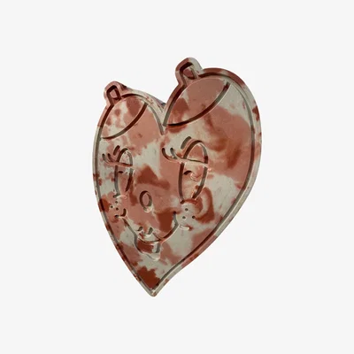 Wolf & Badger Red / Pink / Purple Limited Edition Concrete Heart Wall Hanging - Smith & Goat X Patrick Schmidt - Heartbreaker