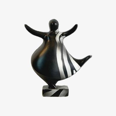 Wolf & Badger Black Zebra Stripes Dance - Sculpture | Artchi