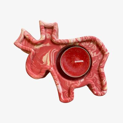 Wolf & Badger Large Reindeer Tealight Holder - Red By Shax