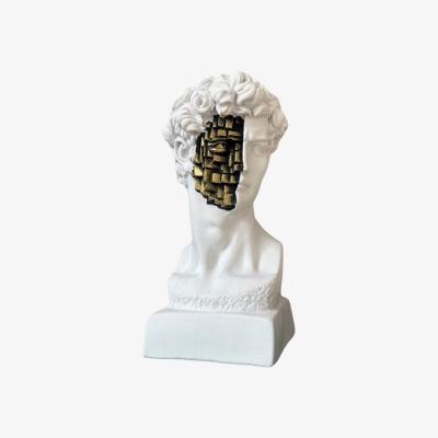Wolf & Badger Golden Fracture David Sculpture - Multicolour | Artchi