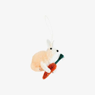 Wolf & Badger Set Of Three Bunny Ornament, White - Natural Ornaments Likhâ