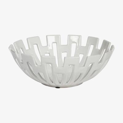 Wolf & Badger Basket White Ceramic Retro Catchii