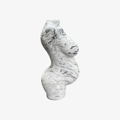 Wolf & Badger Marbled Pregnant Lady Bust - White By Shax