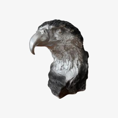 Wolf & Badger Silver / Black Eagle Design Sculpture Artchi