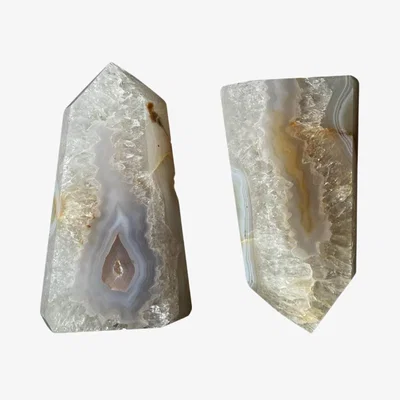 Wolf & Badger White Agate Points Crystal | One Size | Lemuria Store