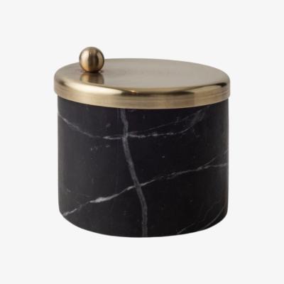 Wolf & Badger Tumblr Black Marble & Brass Small Container . Bruci Editora De Diseño