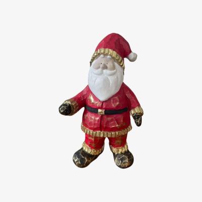 Wolf & Badger Red Santa Sculpture Artchi