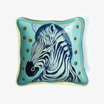 Wolf & Badger Zebra Modelling Clay Handcrafted Jewelry Tray - Blue | One Size | 2Kstyle