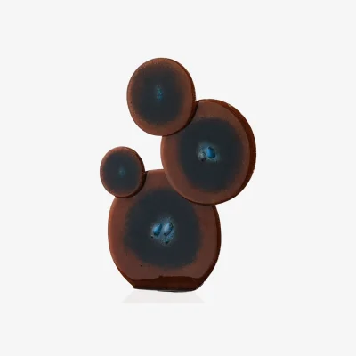 Wolf & Badger Brown / Blue Smoked Blue Core Glass Bubble Sculptural Decor | Marleth