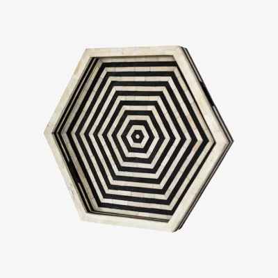 Wolf & Badger Black & White Hexagon Tray Le Jaana