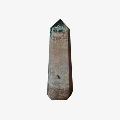 Wolf & Badger Tall Pink Amethyst Point With Green Jasper | One Size | Lemuria Store