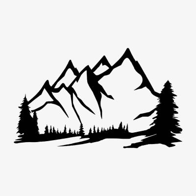 Wolf & Badger Black Mountain Metal Wall Art One Size Monique Store
