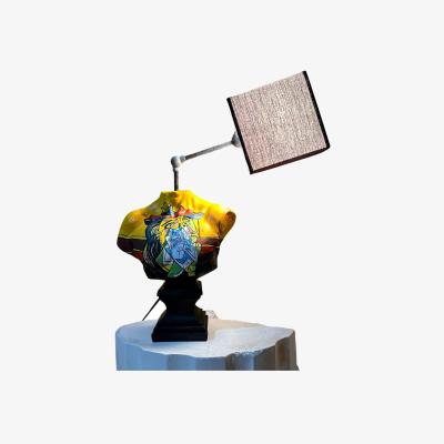 Wolf & Badger Illuminated David Sculpture & Lamb - Multi Colour | Artchi