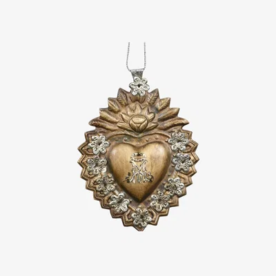 Wolf & Badger Gold Blessed Mother Sacred Heart  Ex-Voto 12X1X16 Cm | Lila Rasa