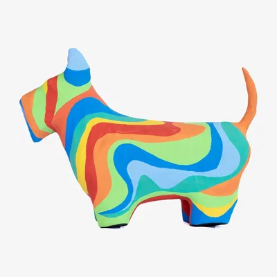 Wolf & Badger Papier Mache Rainbow Schnauzer Caribbean Craft