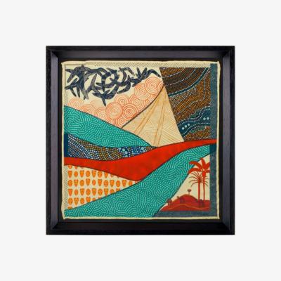 Wolf & Badger Australian Pattern The Ghan %100 Silk Framed One Size Un Poco