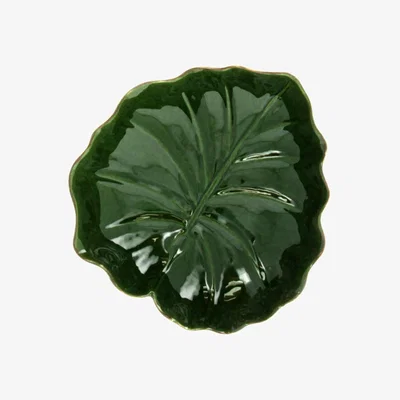 Wolf & Badger Fruit Basket Green Leaf Ceramic Catchii