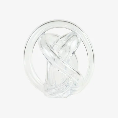 Wolf & Badger Hand Blown Glass Art Decor Clear-White, Unique Hand-Blown Balls | One Size | Modeditions