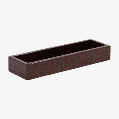 Wolf & Badger Brown Chelsea Pen Tray - Vintage Croc Posh Trading Company