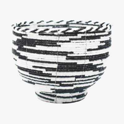 Wolf & Badger Neutrals Beaded Bali Bowl - Black & White Pattern | Poppy + Sage