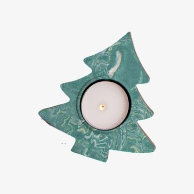 Wolf & Badger Large Xmas Tree Tealight Holder - Green By Shax