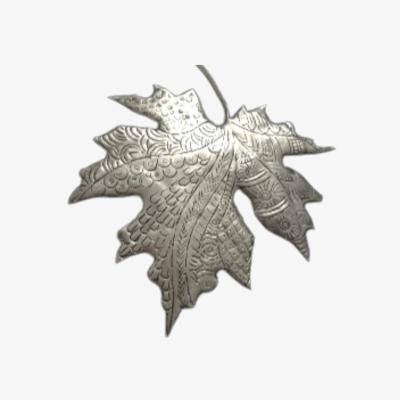 Wolf & Badger Silver Maple Leaf Hanging Ornament | Lila Rasa
