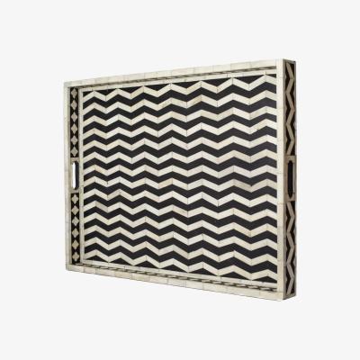 Wolf & Badger Black Chevron Tray Le Jaana
