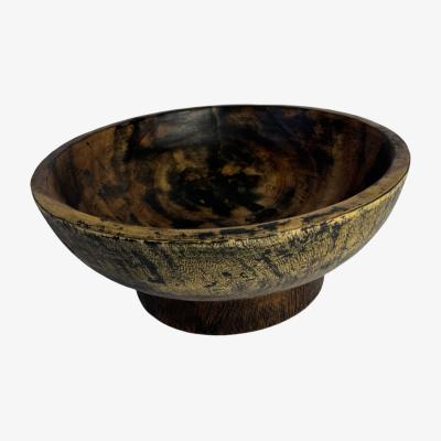 Wolf & Badger Black / Brown Primitive Pedestal Bowl Steelwood Design Inc.