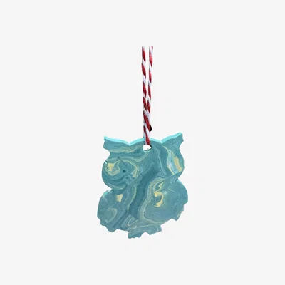 Wolf & Badger Green Owl Christmas Ornament By Shax